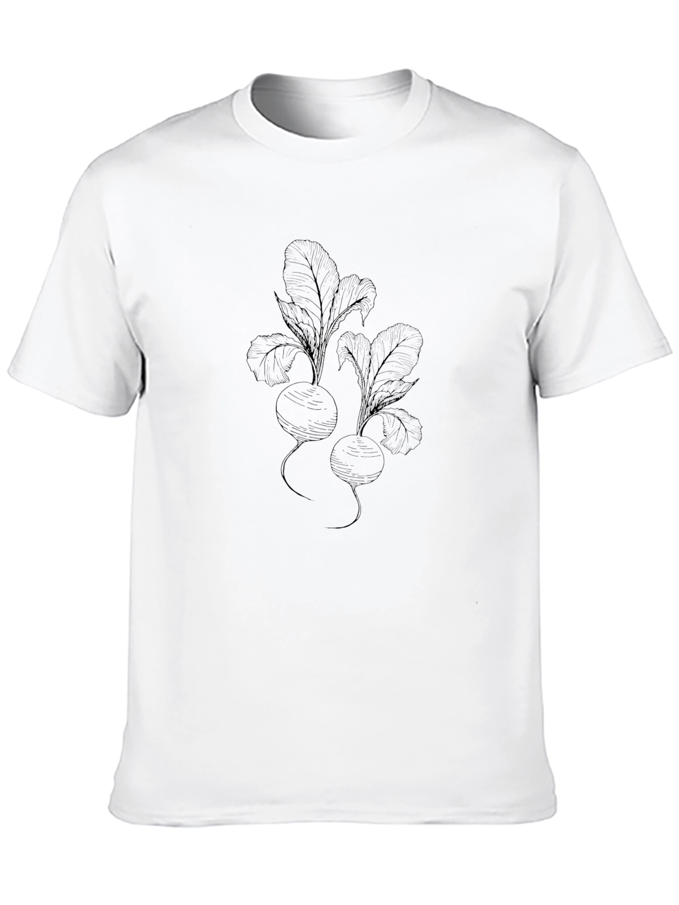 Mens Black T-Shirt with Radish Design