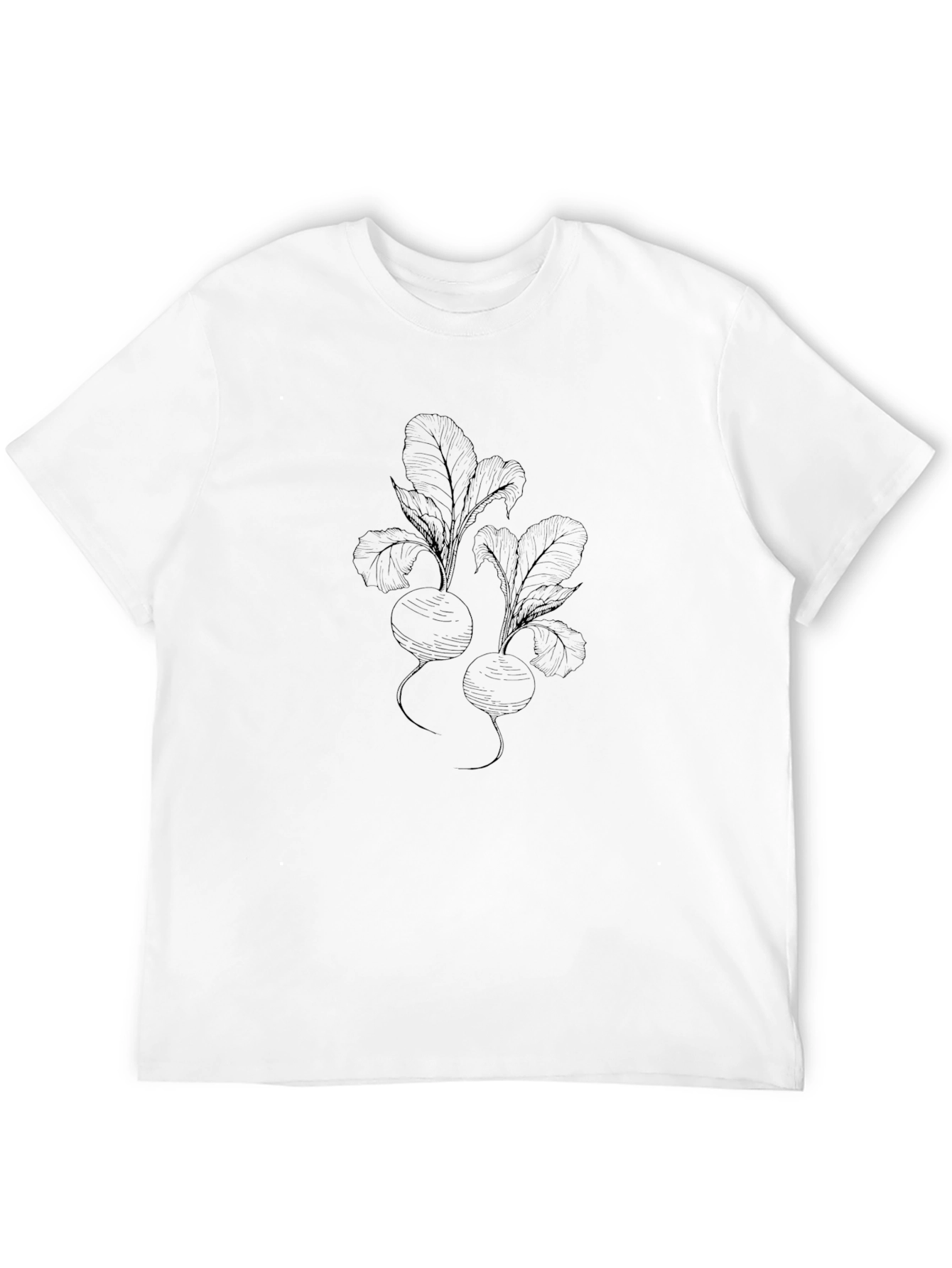 Mens Black T-Shirt with Radish Design