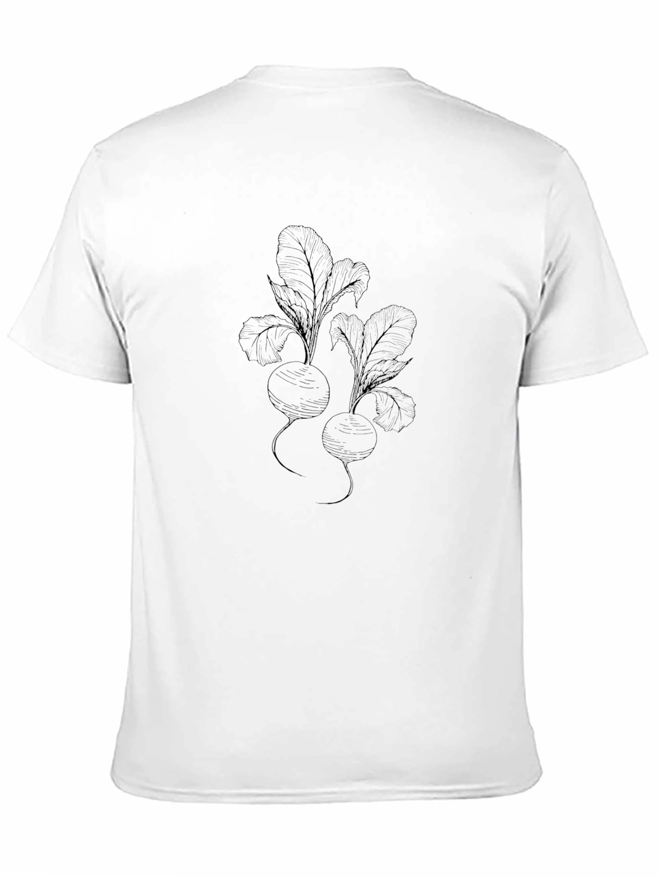 Mens Black T-Shirt with Radish Design