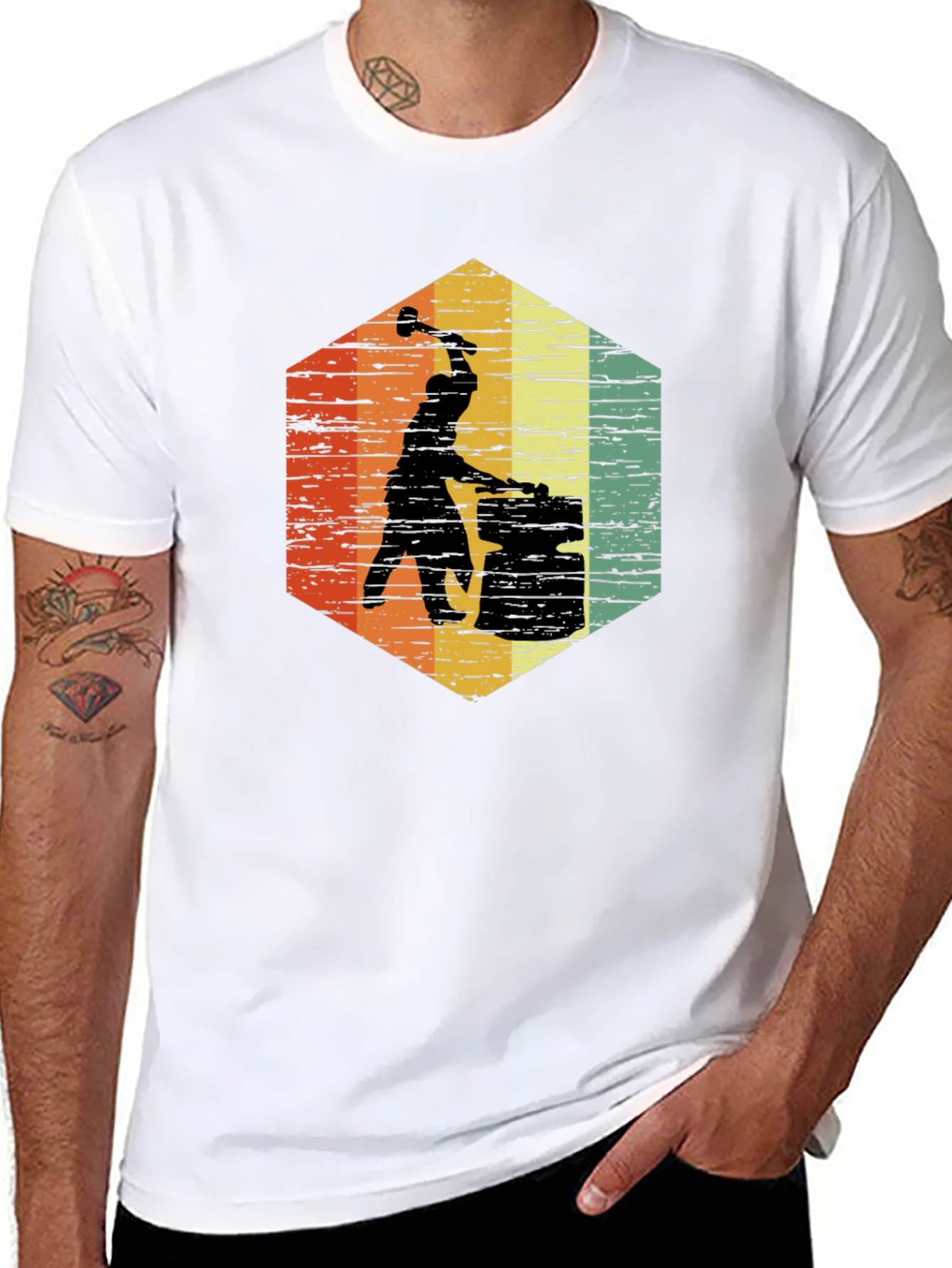 Blacksmith T-Shirt Retro Hexagon Graphic Tee