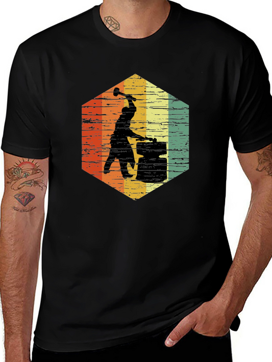 Blacksmith T-Shirt Retro Hexagon Graphic Tee