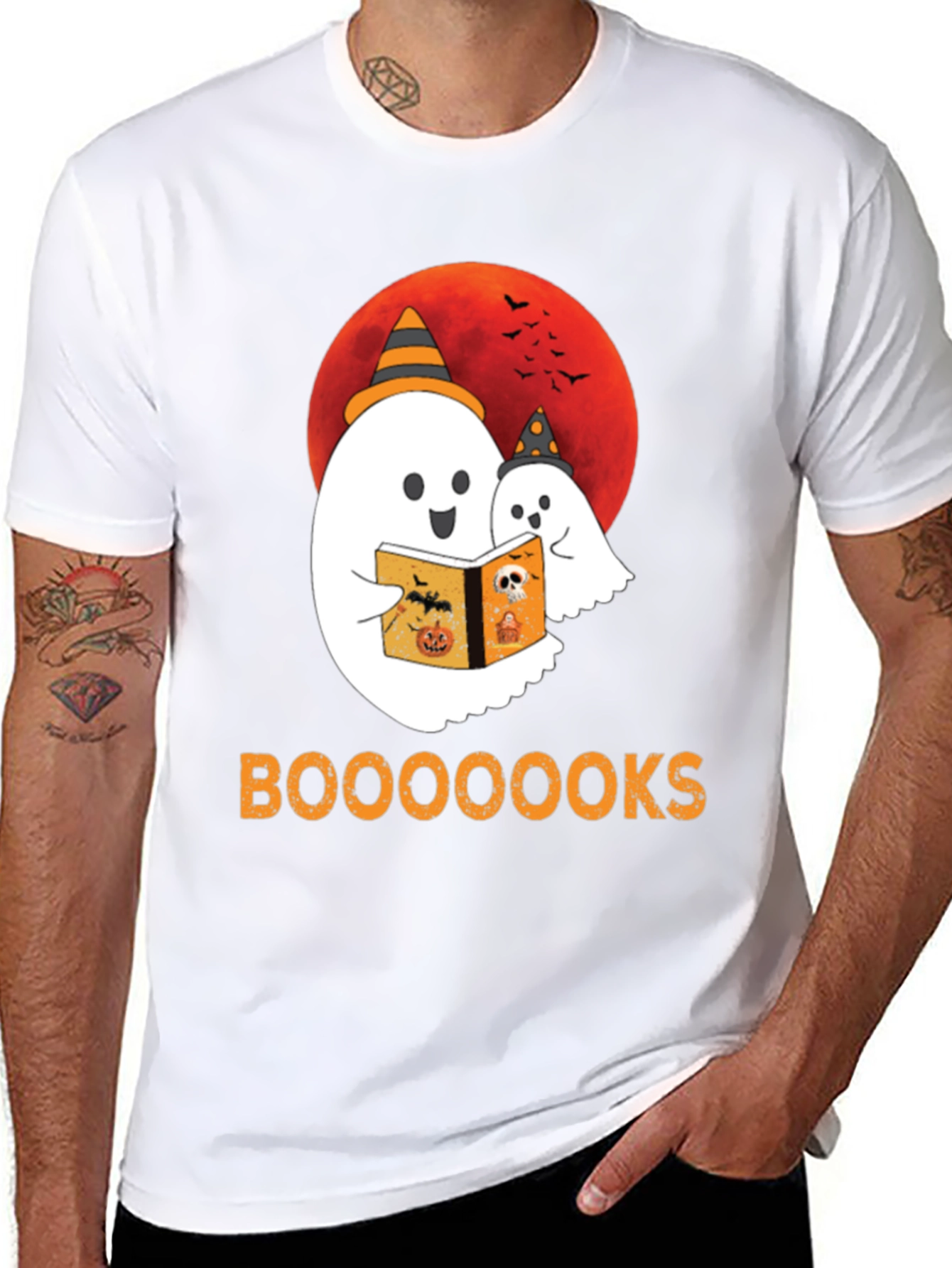 Halloween Ghost Reading Book T-Shirt