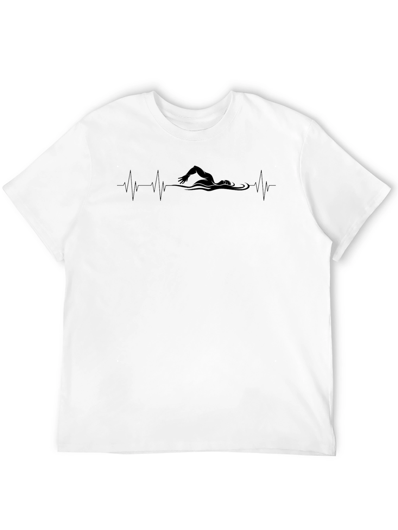 Swimmer Heartbeat Graphic Tee - Black