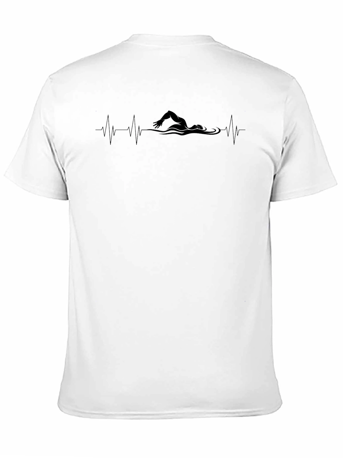Swimmer Heartbeat Graphic Tee - Black