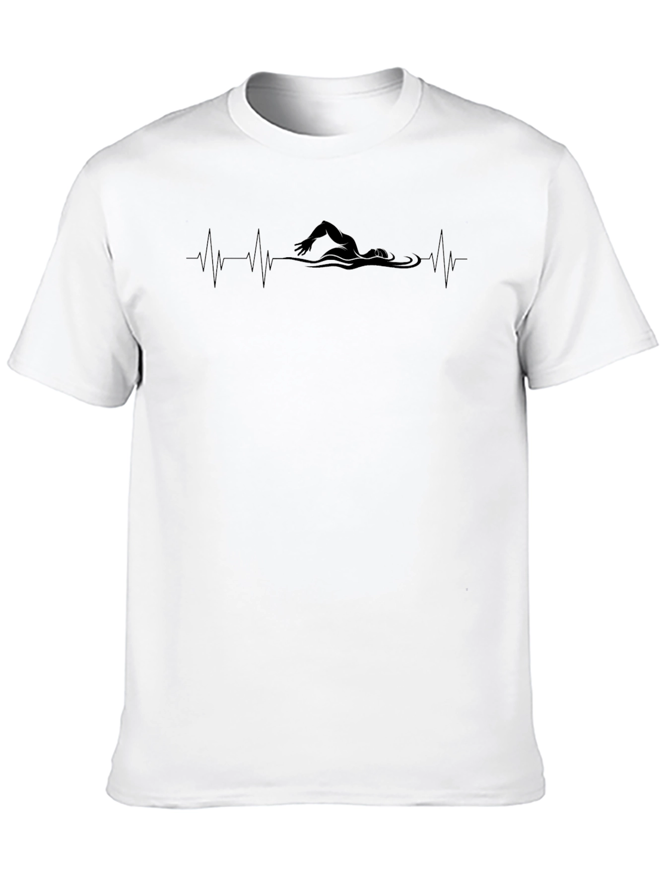 Swimmer Heartbeat Graphic Tee - Black