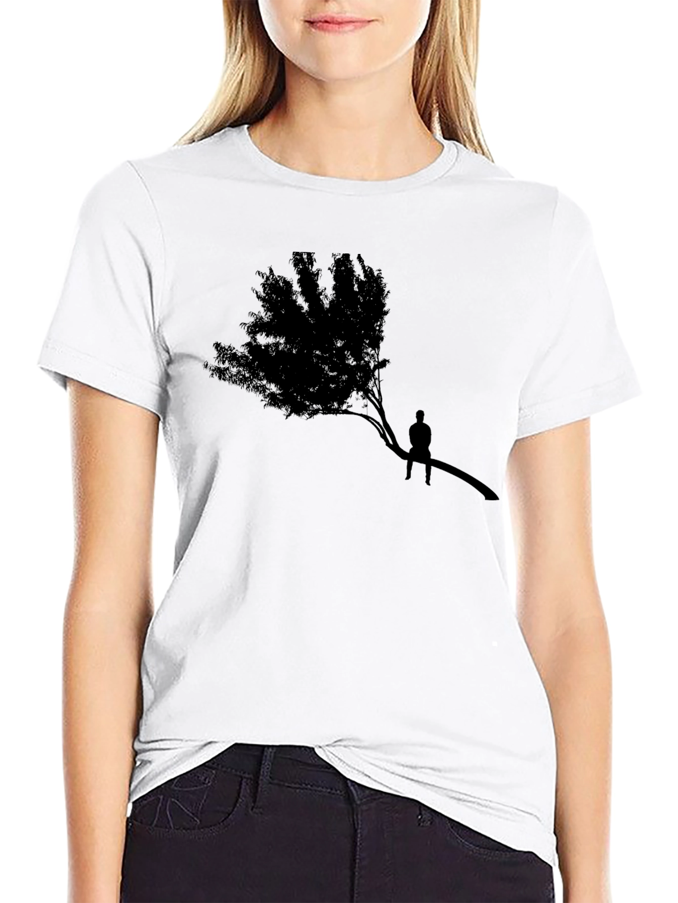 Silhouette Tree Graphic Tee - Black
