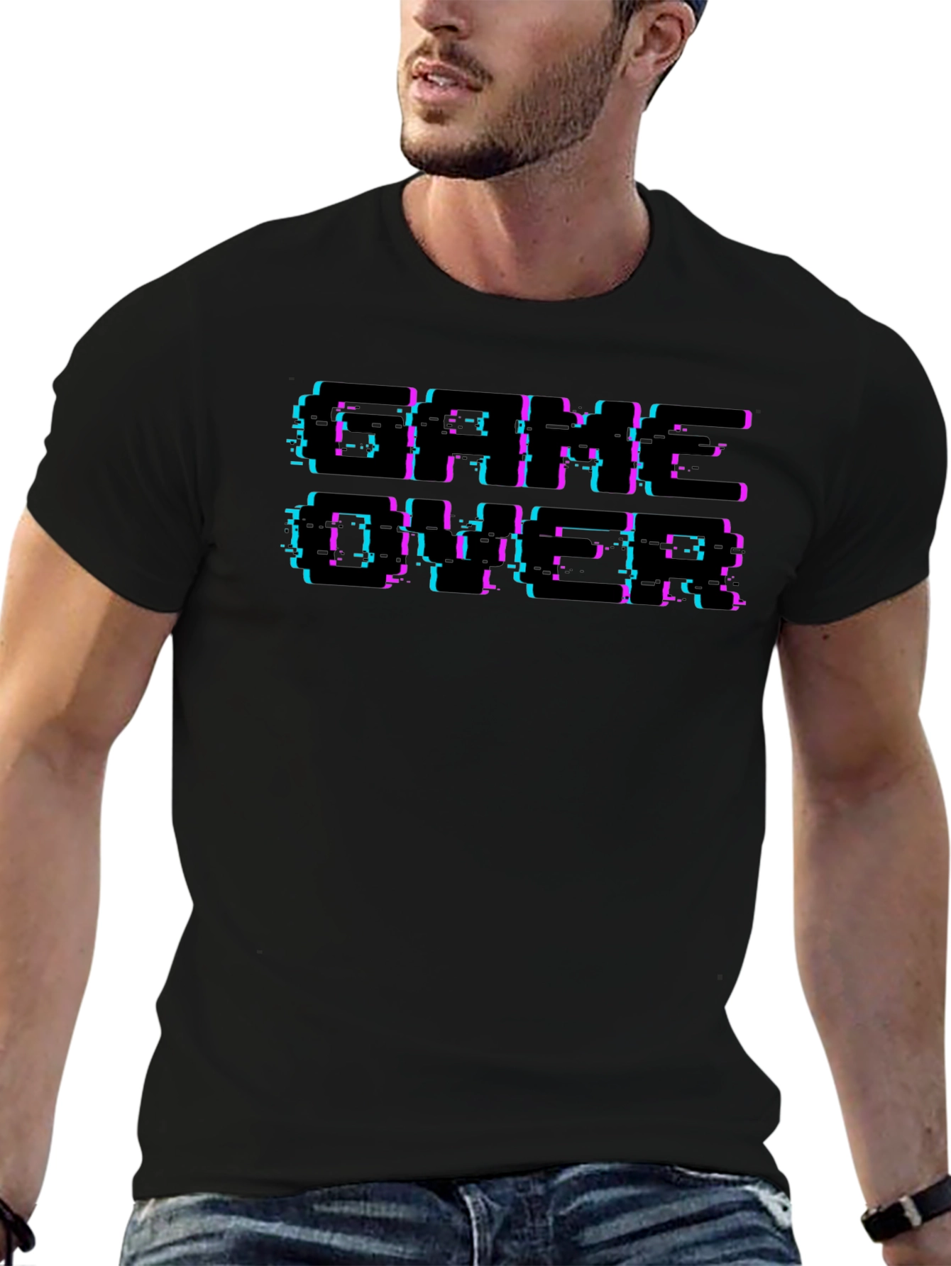 Game Over Retro Glitch T-Shirt - Classic Gaming Style