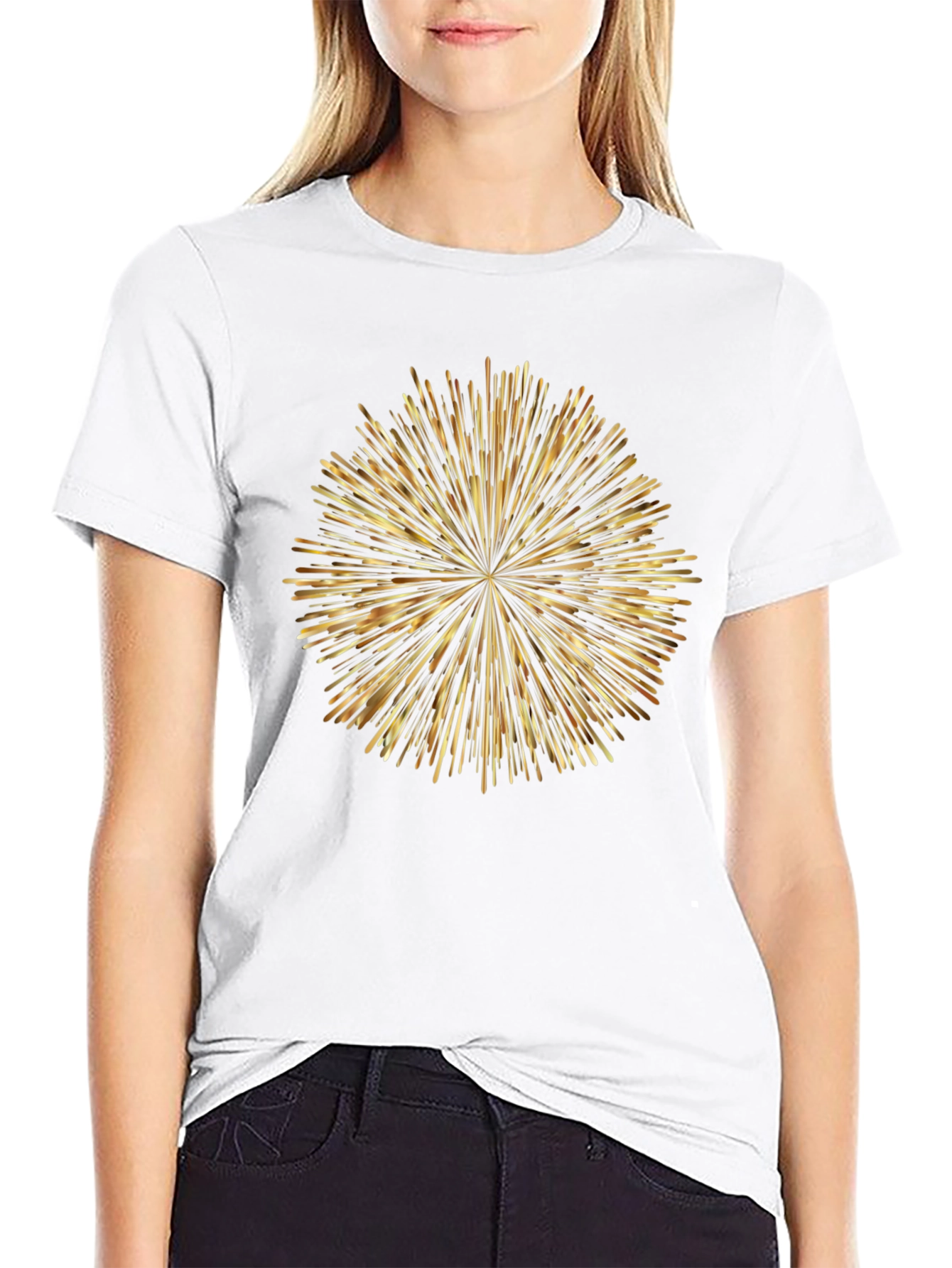 Gold Burst Graphic Black T-Shirt