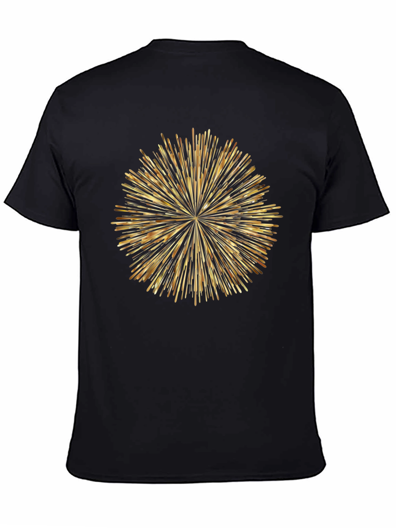 Gold Burst Graphic Black T-Shirt