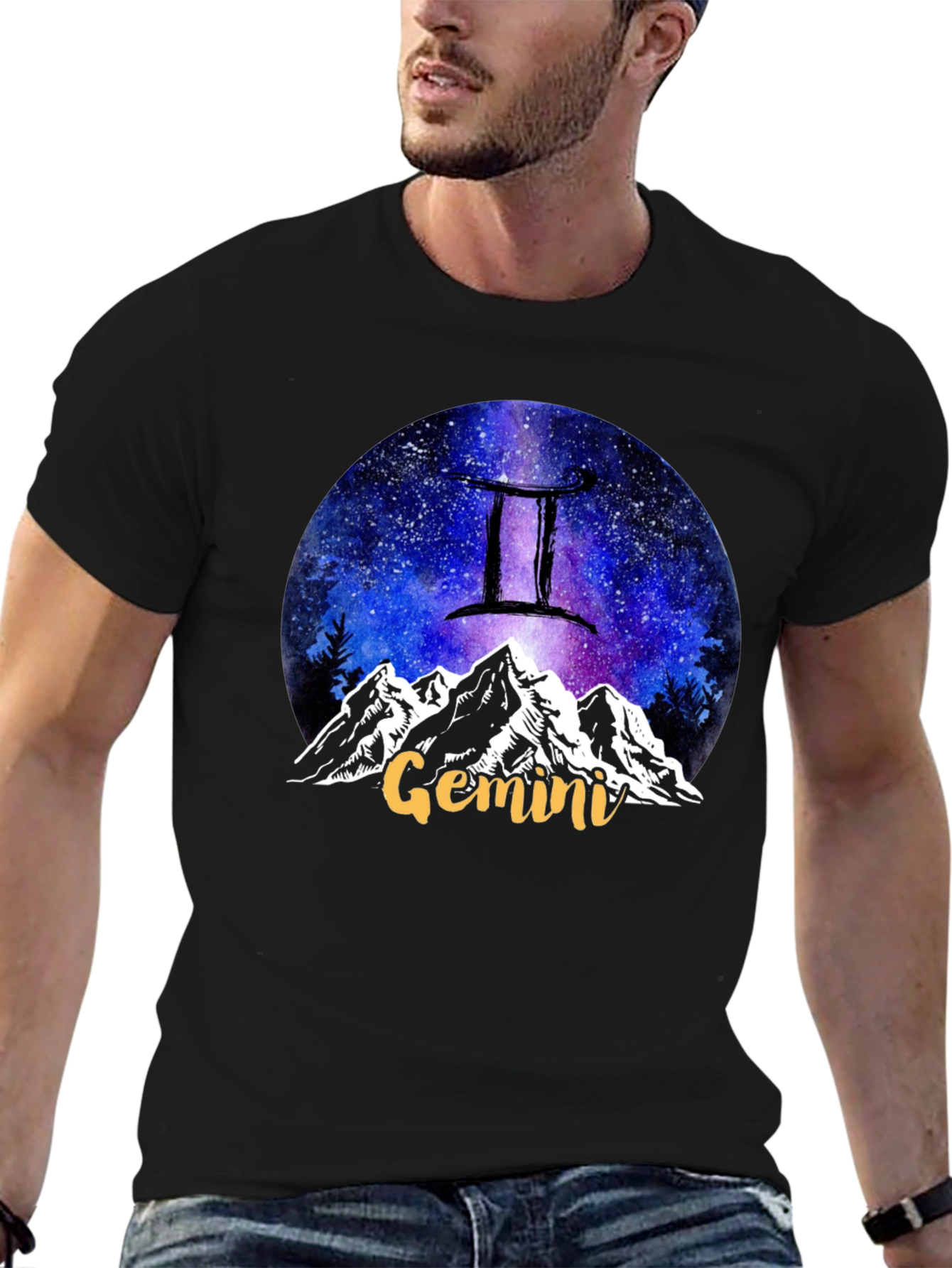 Gemini Zodiac Mountain T-Shirt