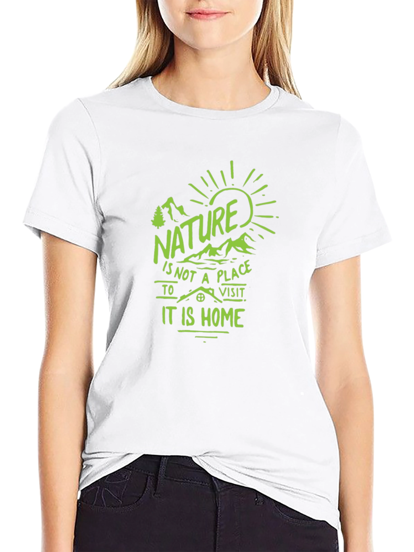 Nature is Home Graphic Tee - Black Cotton T-Shirt