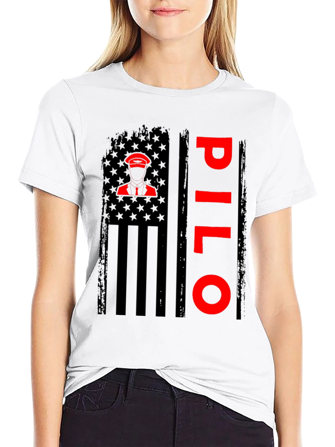 Pilot American Flag T-Shirt - Patriotic Aviation Tee