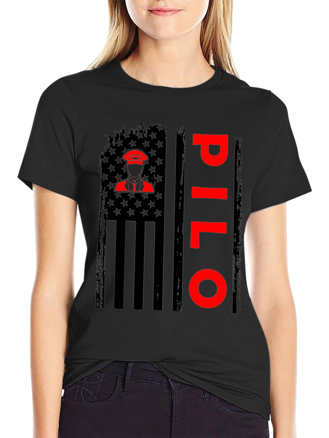 Pilot American Flag T-Shirt - Patriotic Aviation Tee