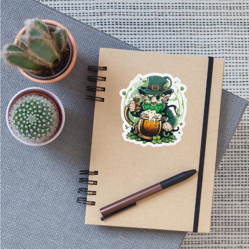 leprechaun drink beer vector