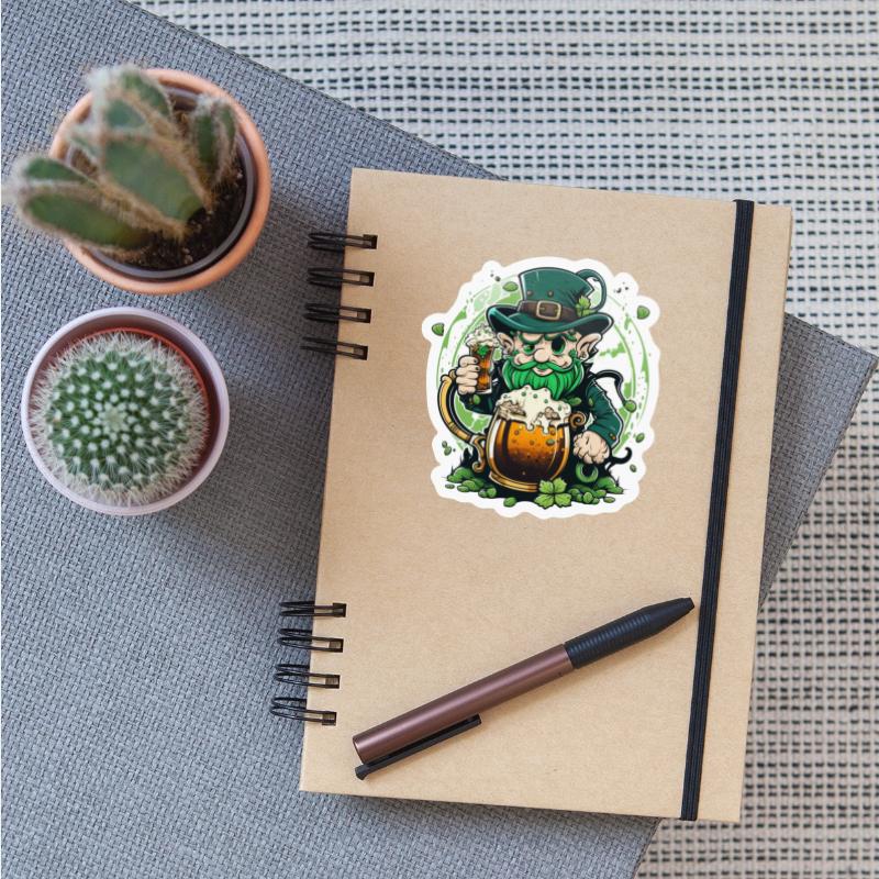 leprechaun drink beer vector
