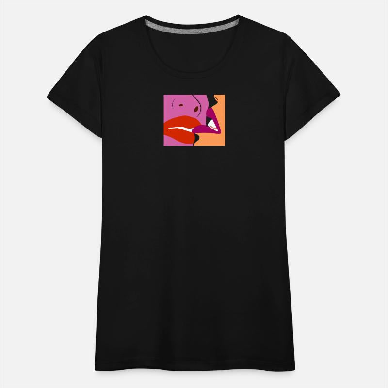 Lesbians Kissing Hand Drawn Art