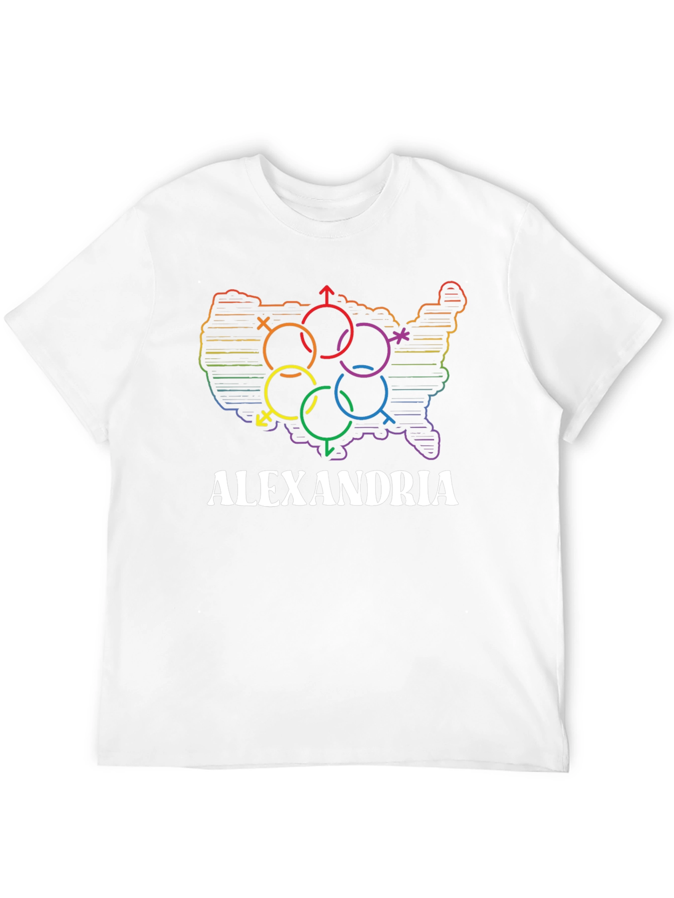 Alexandria LGBT Pride USA Map T-Shirt