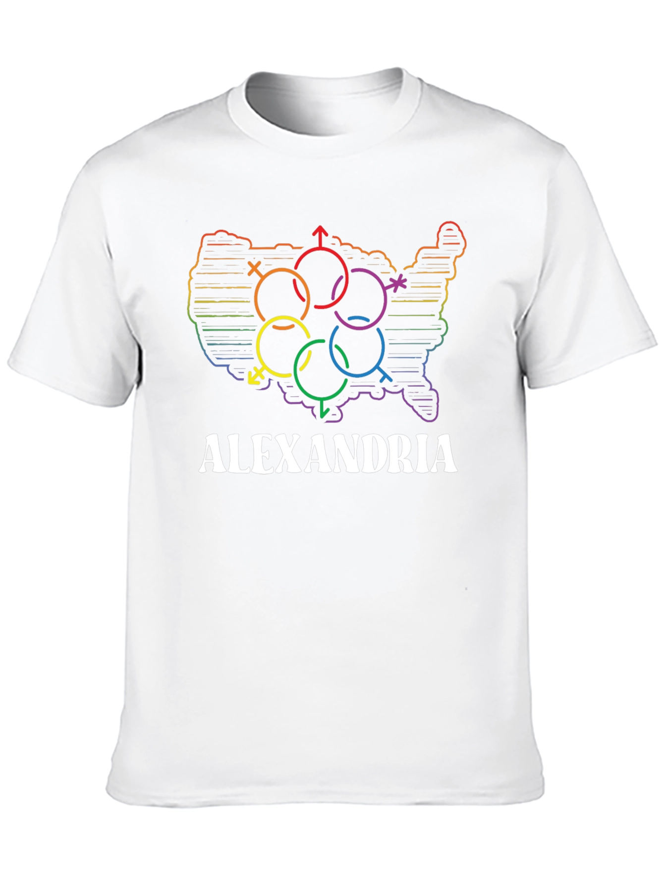 Alexandria LGBT Pride USA Map T-Shirt