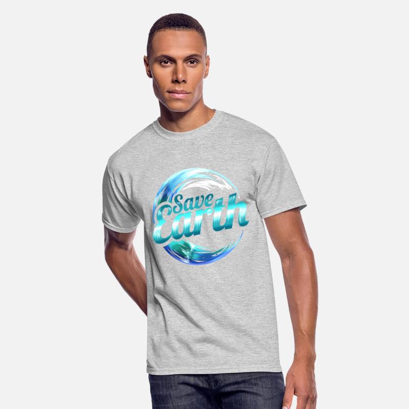 Logo Save Earth With Ocean Wave For Earth Day