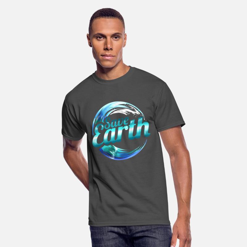 Logo Save Earth With Ocean Wave For Earth Day