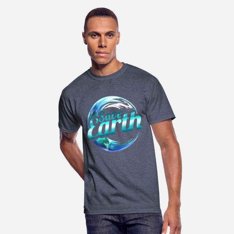Logo Save Earth With Ocean Wave For Earth Day