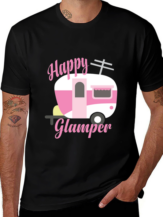 Happy Glamper Graphic Tee - Camping Lover Shirt
