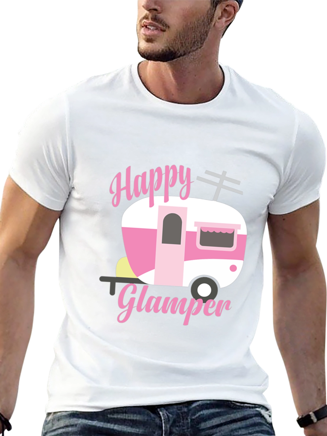 Happy Glamper Graphic Tee - Camping Lover Shirt