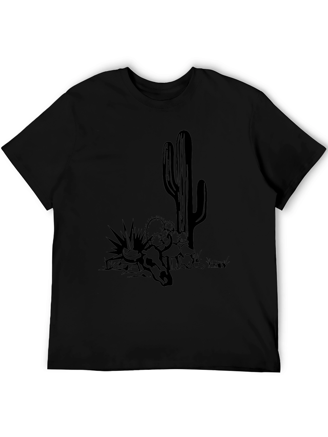 Desert Skull Graphic Tee - Black Cotton T-Shirt