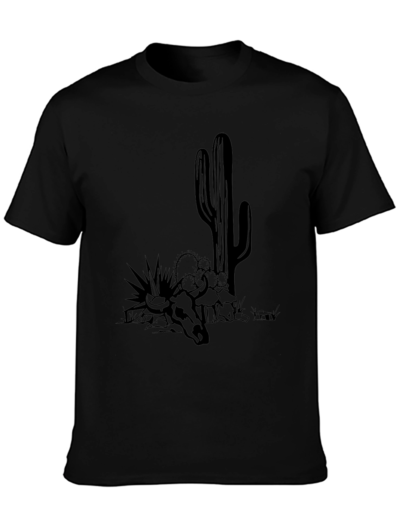 Desert Skull Graphic Tee - Black Cotton T-Shirt