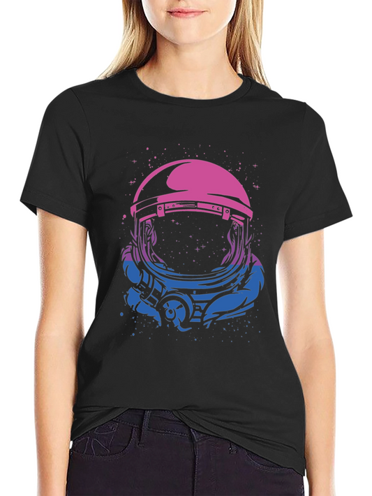 Astronaut Helmet Graphic Tee - Galaxy Design