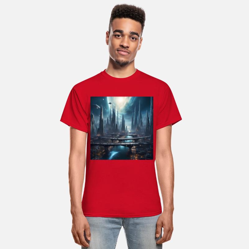 Magic City with Skyscraper Sci-Fi Alien Planet