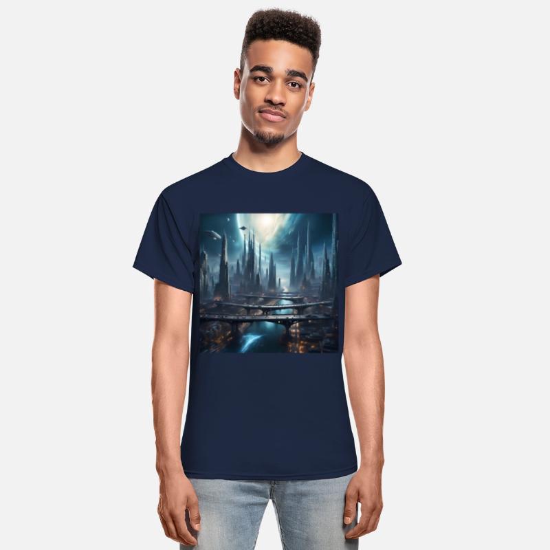 Magic City with Skyscraper Sci-Fi Alien Planet