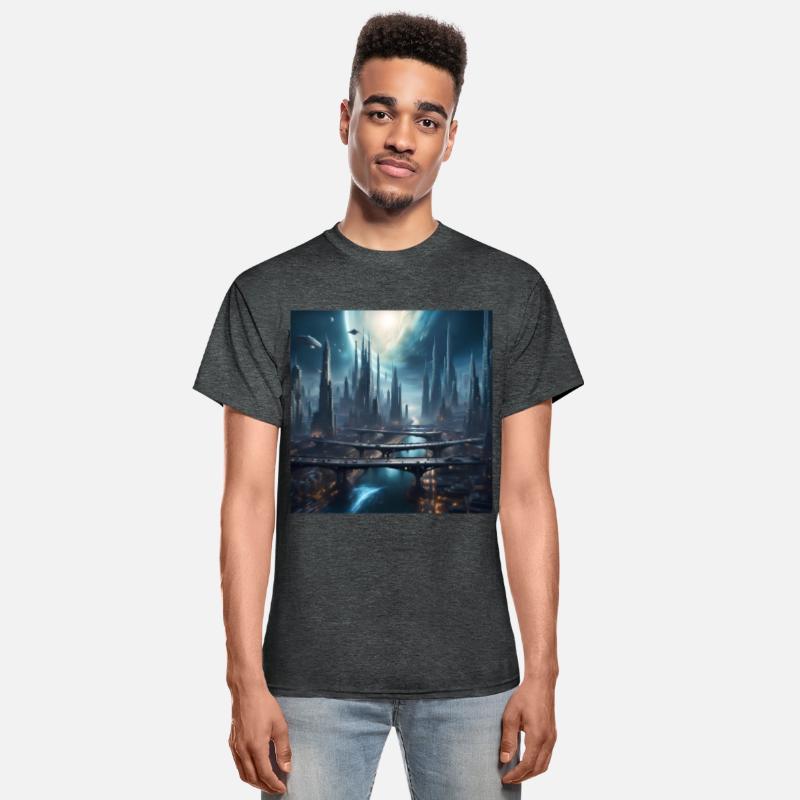 Magic City with Skyscraper Sci-Fi Alien Planet