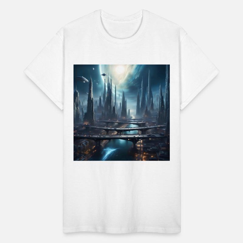 Magic City with Skyscraper Sci-Fi Alien Planet