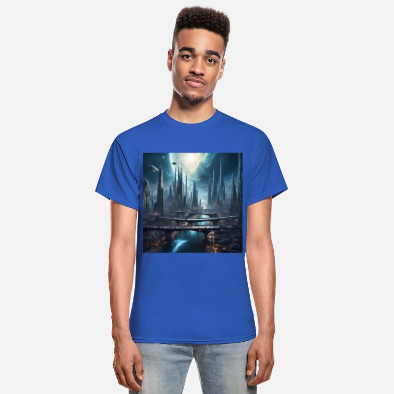 Magic City with Skyscraper Sci-Fi Alien Planet