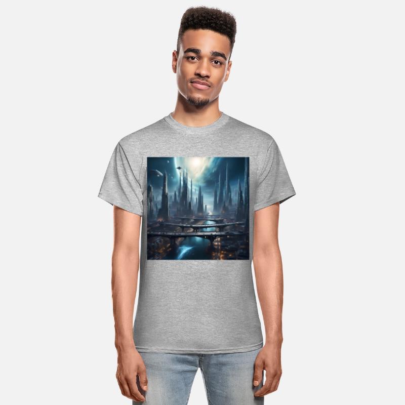 Magic City with Skyscraper Sci-Fi Alien Planet
