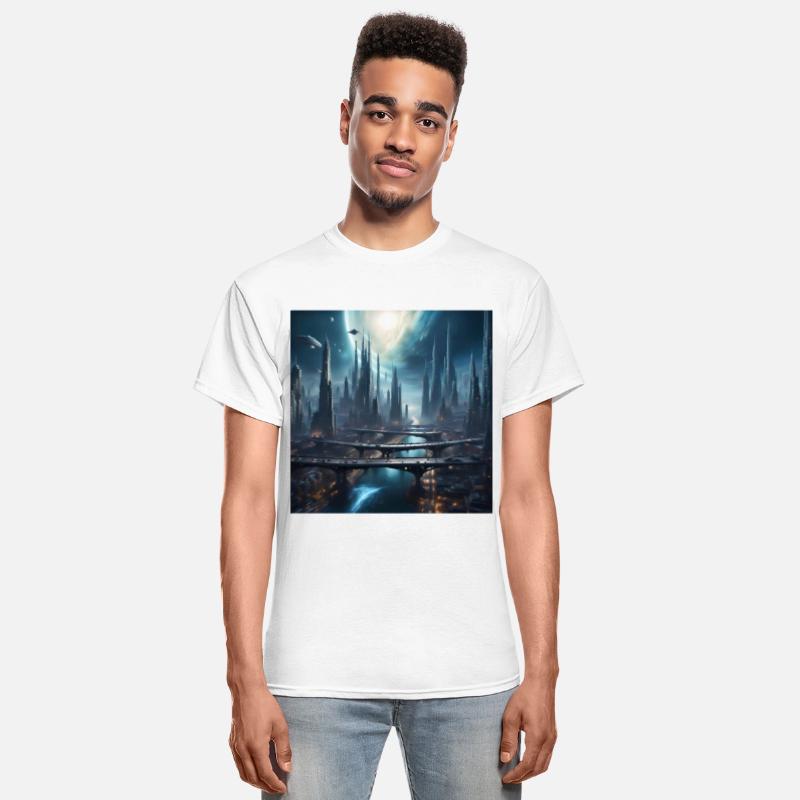 Magic City with Skyscraper Sci-Fi Alien Planet