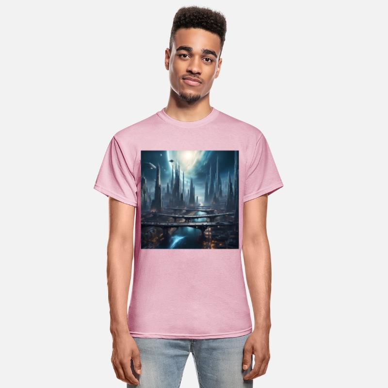 Magic City with Skyscraper Sci-Fi Alien Planet