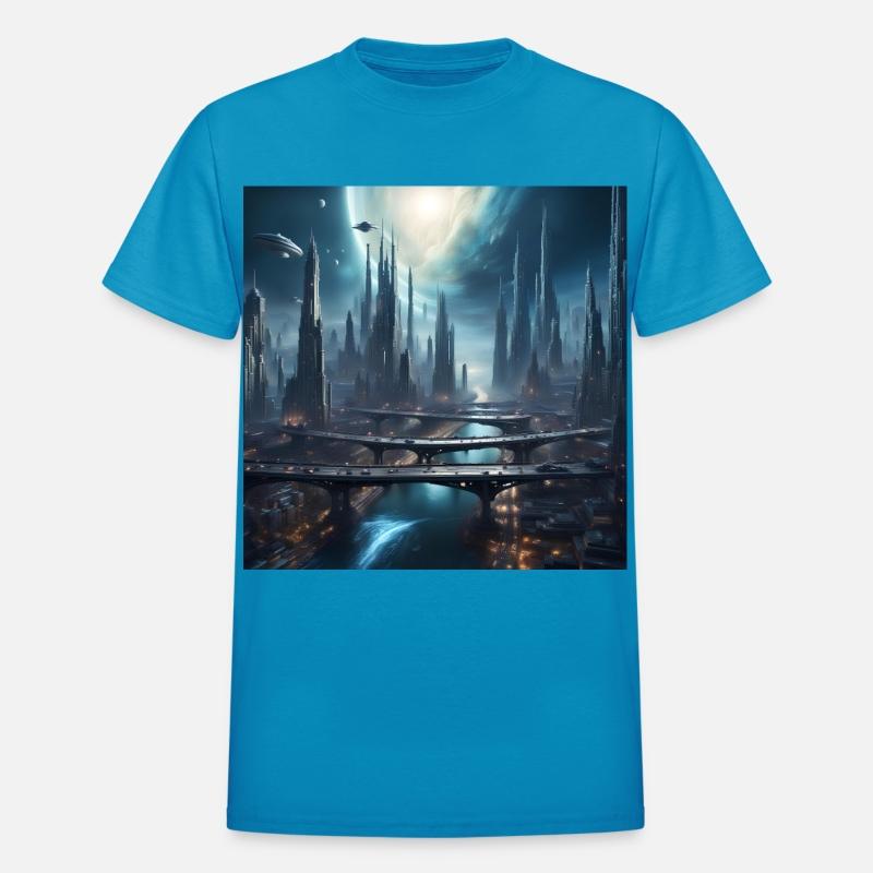 Magic City with Skyscraper Sci-Fi Alien Planet