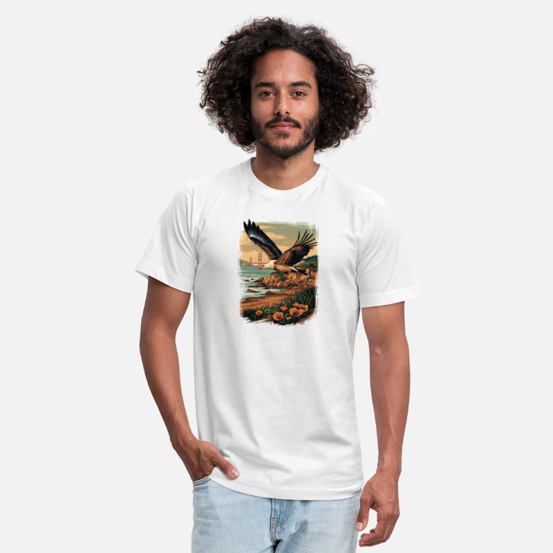 Majestic Eagle Over Golden Gate Coastal Scene