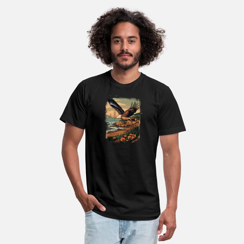 Majestic Eagle Over Golden Gate Coastal Scene