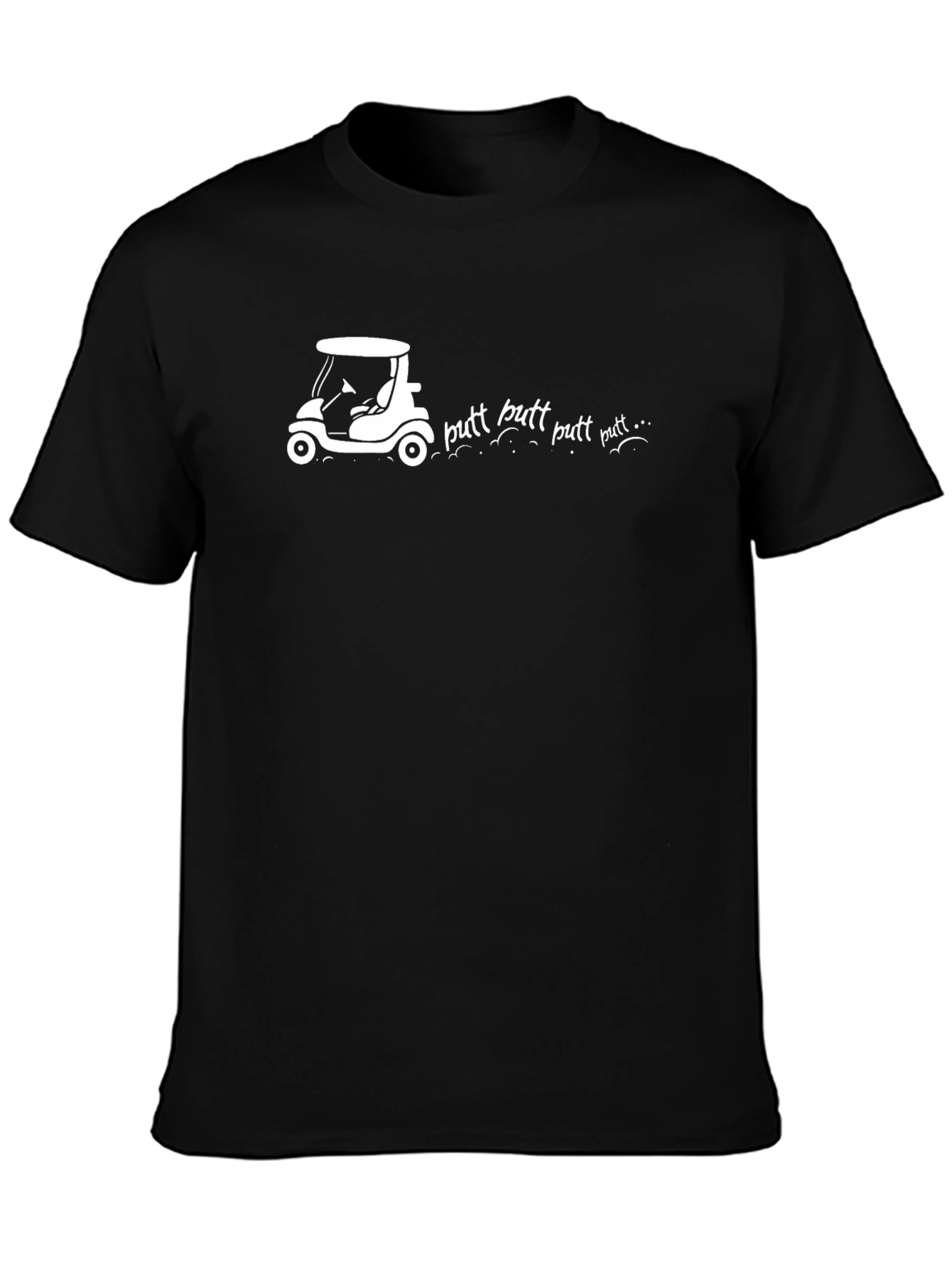 Golf Cart Putt T-Shirt - Black Cotton Tee