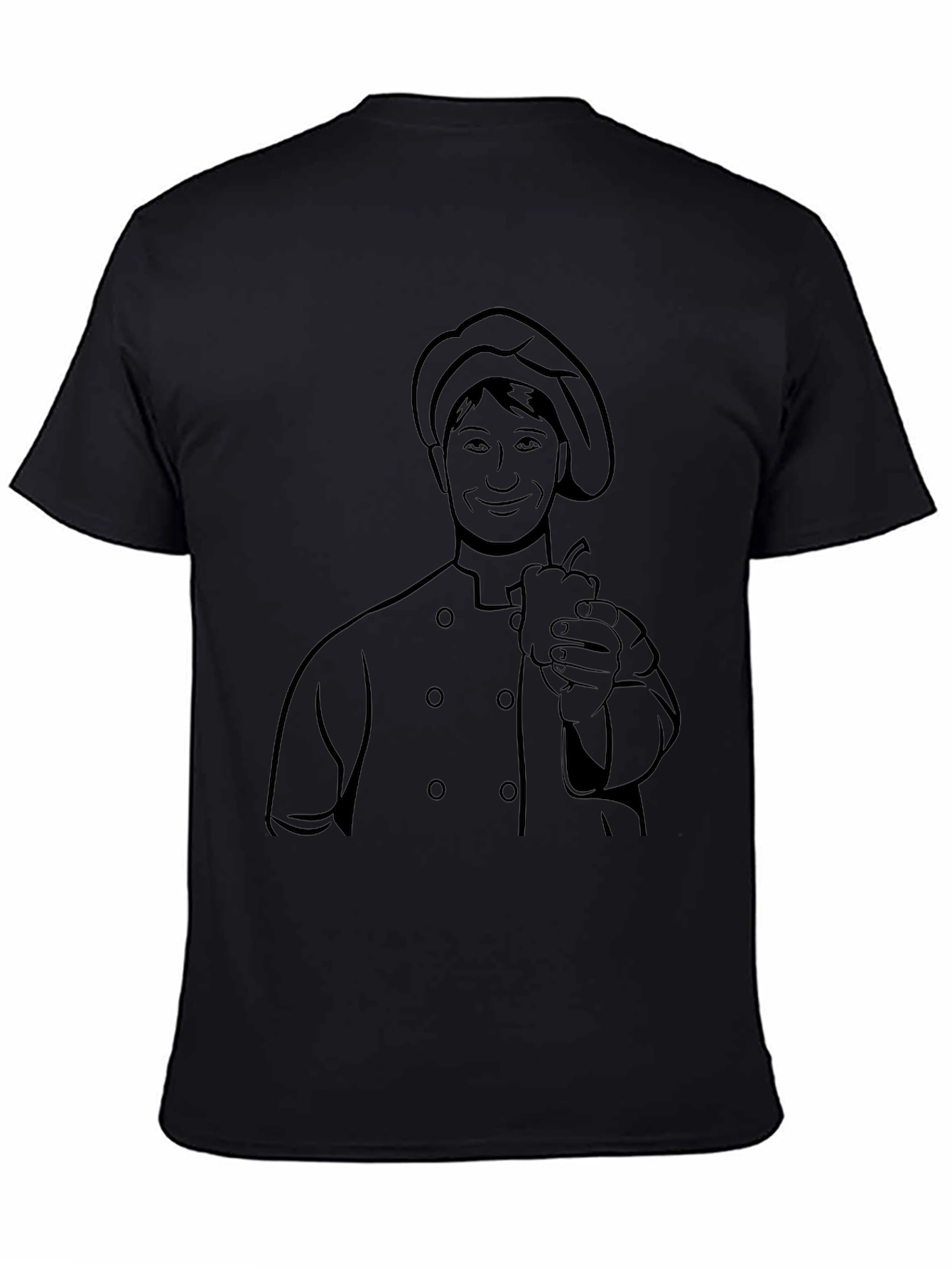Chef Graphic Tee - Black Crew Neck T-Shirt