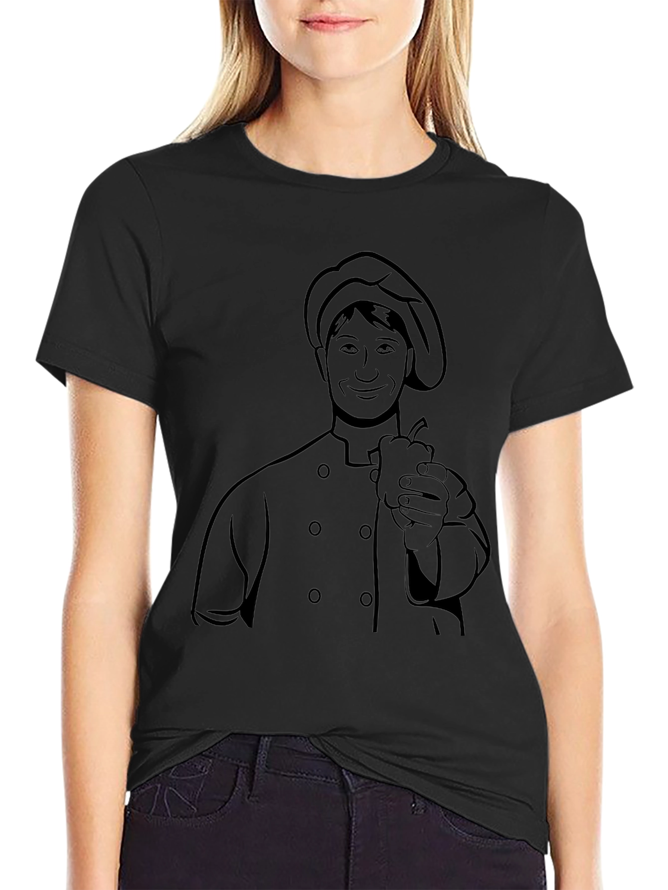 Chef Graphic Tee - Black Crew Neck T-Shirt