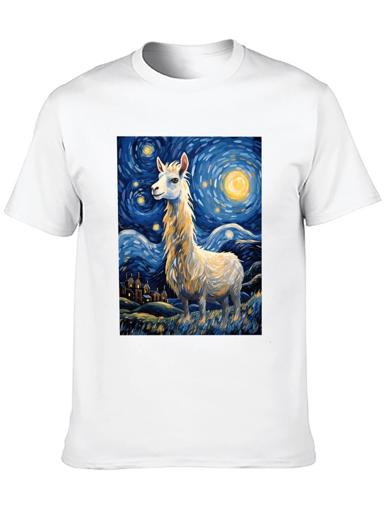 Starry Night Llama Tee - Artistic Comfort