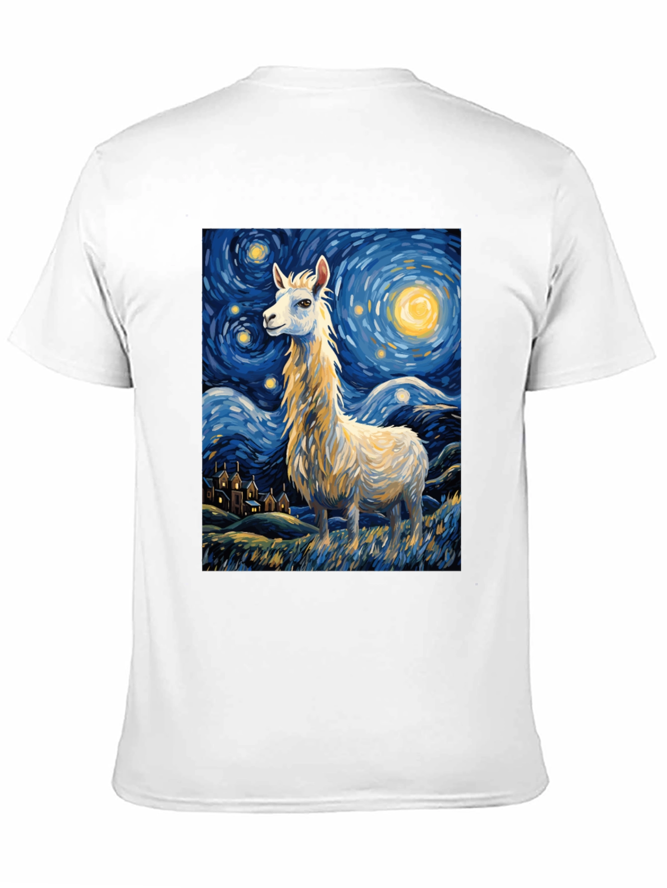 Starry Night Llama Tee - Artistic Comfort