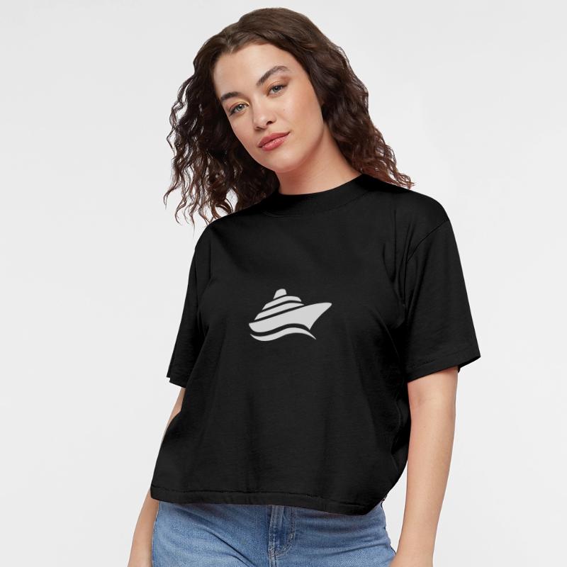 Minimalistic cruise ship travel silhouette design