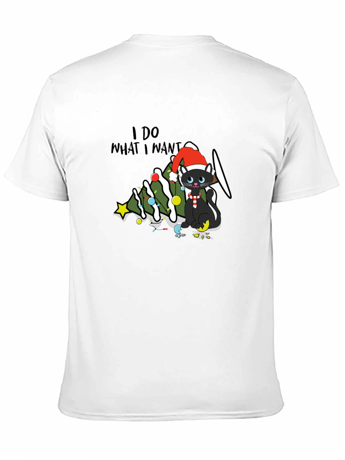 I Do What I Want Christmas Cat T-Shirt