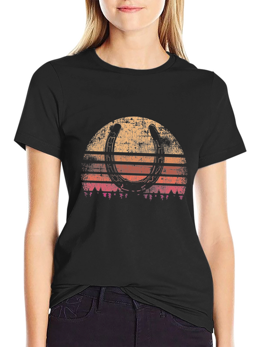 Vintage Horseshoe Sunset Graphic Tee
