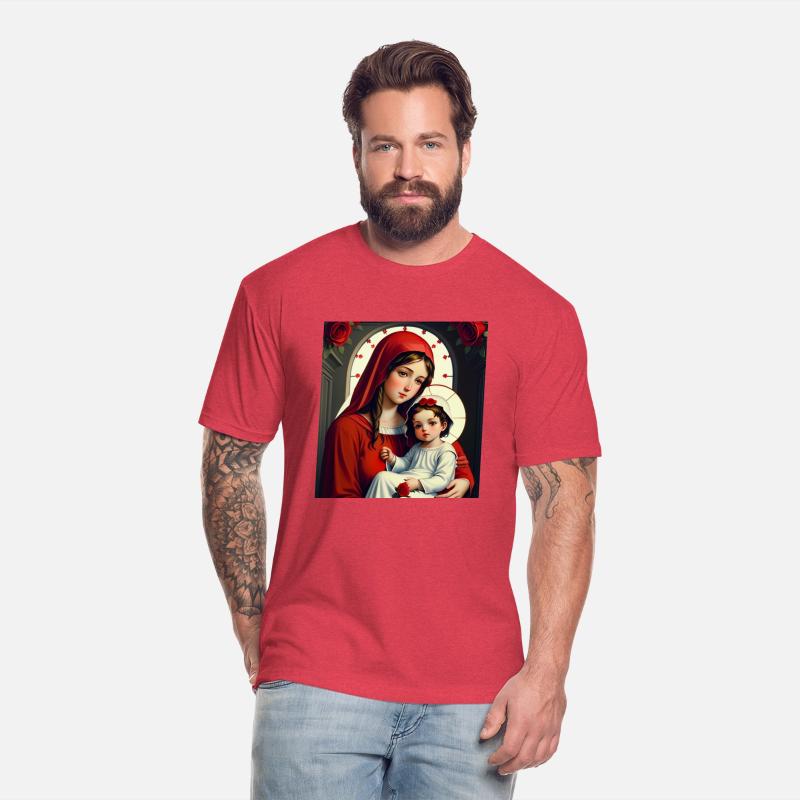 Mother Mary and Baby Jesus with Roses